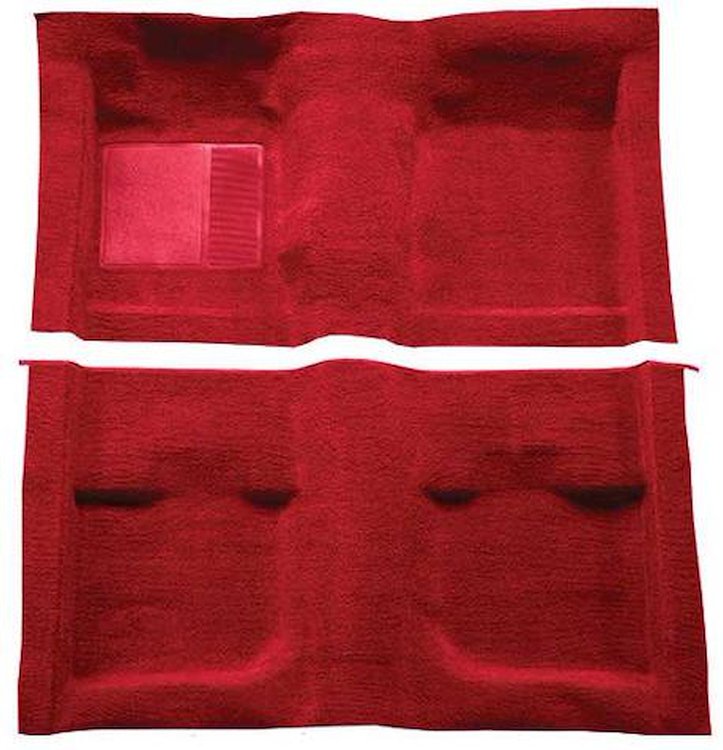 A4057B92 Passenger Area Nylon Loop Carpet With Mass Backing 1971-73 Mustang Coupe/Fastback; Medium Red