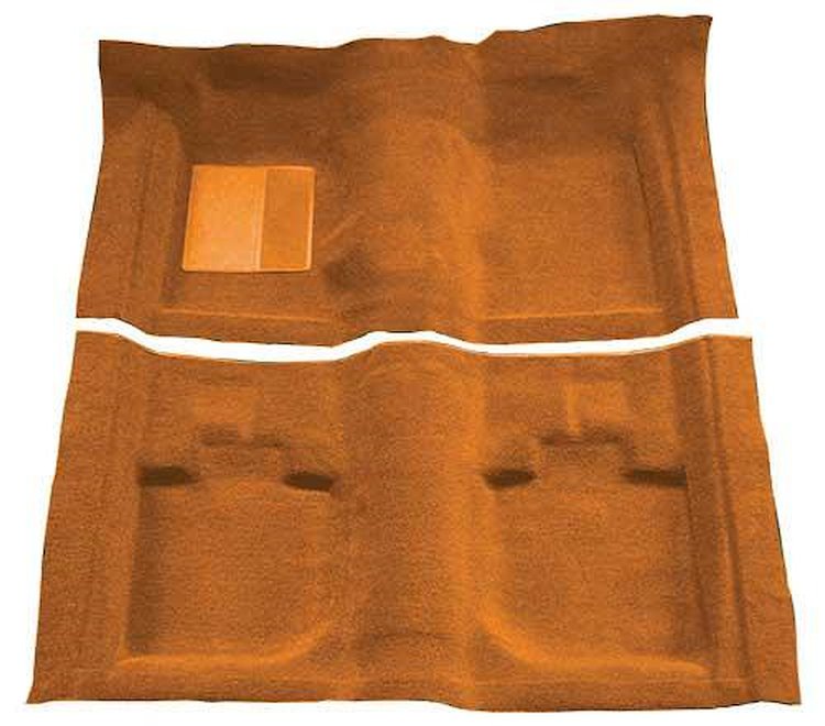 A4059A69 Passenger Area Nylon Loop Floor Carpet 1971-73 Mustang Convertible; Medium Saddle