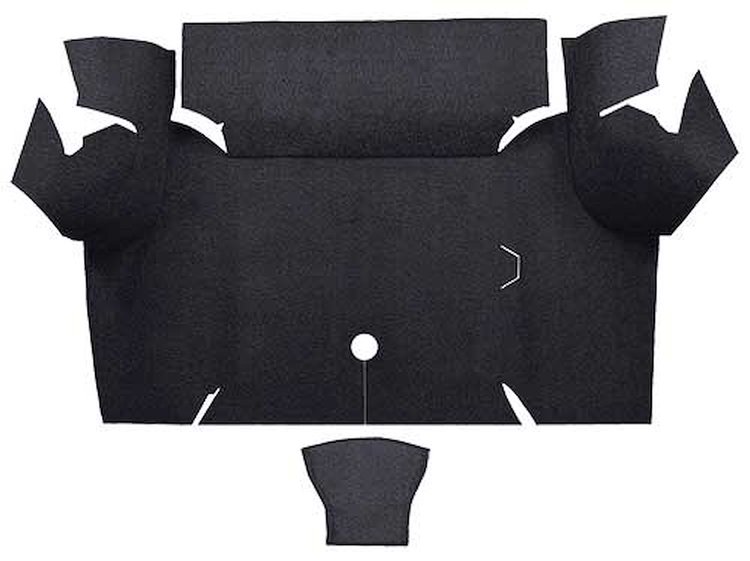 A4060A01 Loop Trunk Floor Carpet 1967-68 Mustang Coupe; Black