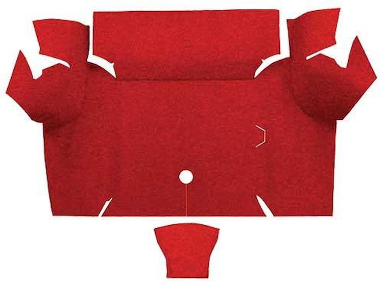 A4060A02 Loop Trunk Floor Carpet 1967-68 Mustang Coupe; Red