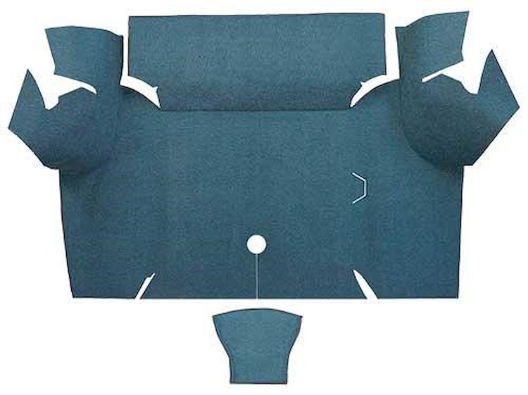 A4060A06 Loop Trunk Floor Carpet 1967-68 Mustang Coupe; Aqua