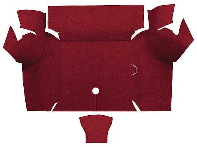 A4060A15 Loop Trunk Floor Carpet 1967-68 Mustang Coupe; Maroon
