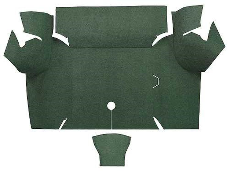 A4060A19 Loop Trunk Floor Carpet 1967-68 Mustang Coupe; Moss Green