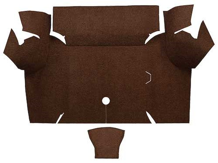 A4060A30 Loop Trunk Floor Carpet 1967-68 Mustang Coupe; Dark Brown