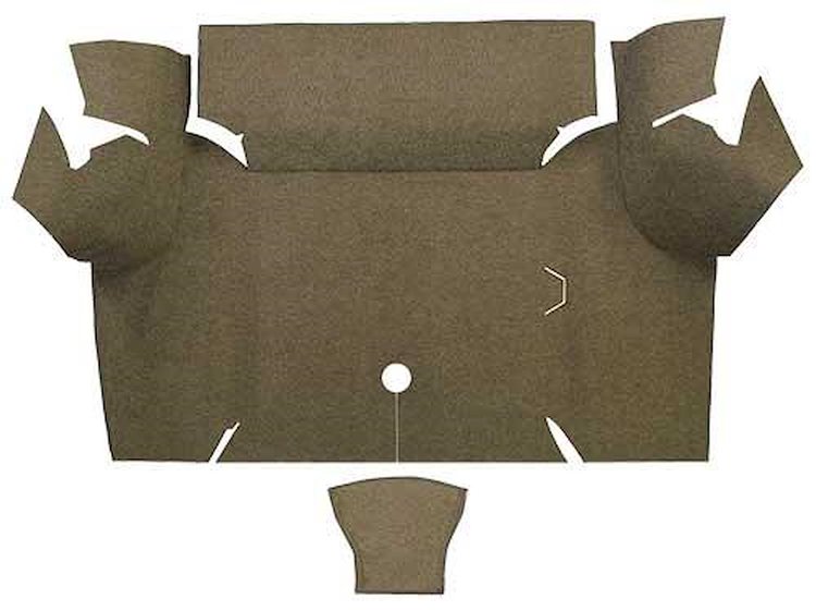A4060A69 Loop Trunk Floor Carpet 1967-68 Mustang Coupe; Medium Saddle