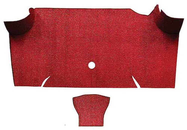 A4068A02 Loop Trunk Carpet 1967-68 Mustang Fastback; Red