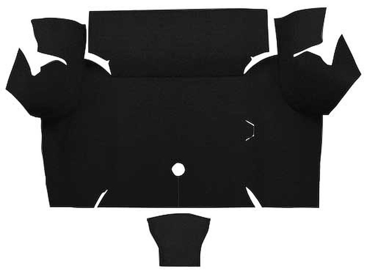 A4077A01 Nylon Loop Trunk Floor Carpet 1967-68 Mustang Coupe; Black
