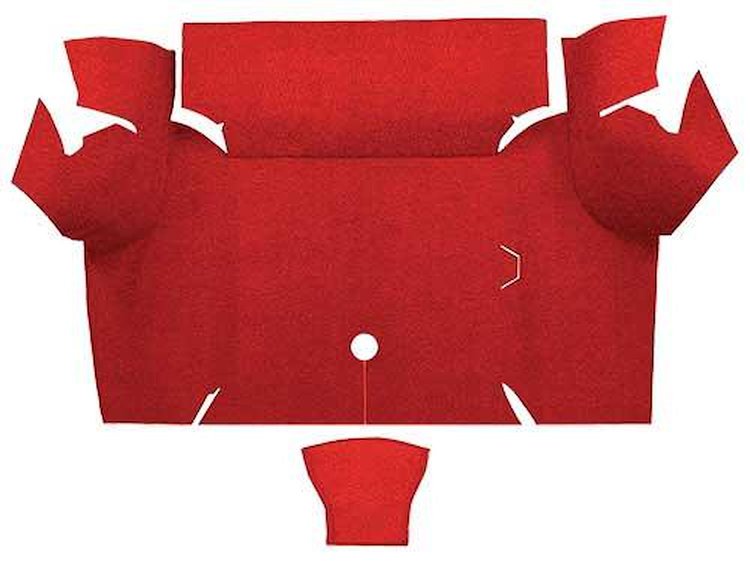 A4077A02 Nylon Loop Trunk Floor Carpet 1967-68 Mustang Coupe; Red