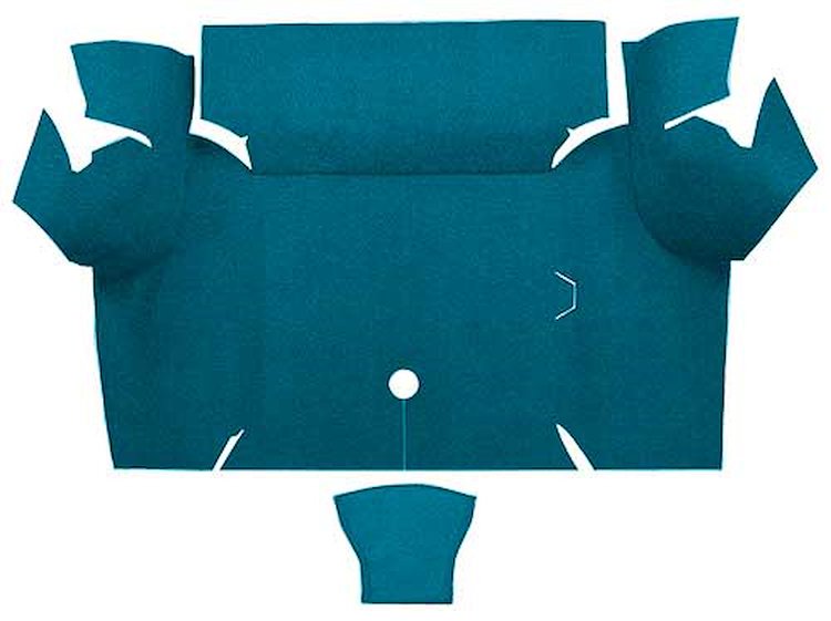 A4077A06 Nylon Loop Trunk Floor Carpet 1967-68 Mustang Coupe; Aqua
