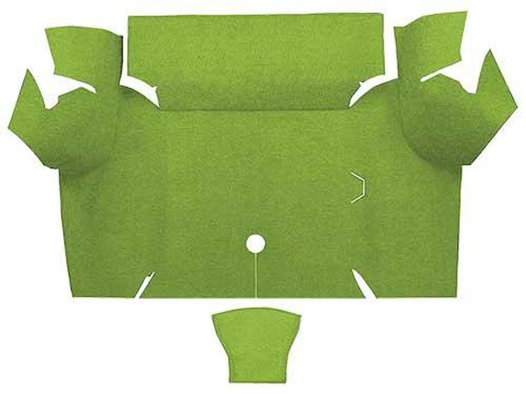 A4077A19 Nylon Loop Trunk Floor Carpet 1967-68 Mustang Coupe; Moss Green