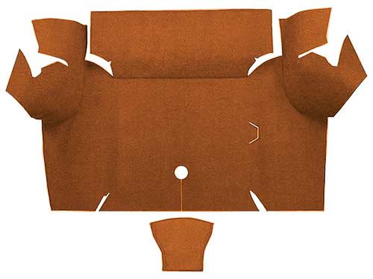 A4077A24 Nylon Loop Trunk Floor Carpet 1967-68 Mustang Coupe; Saddle
