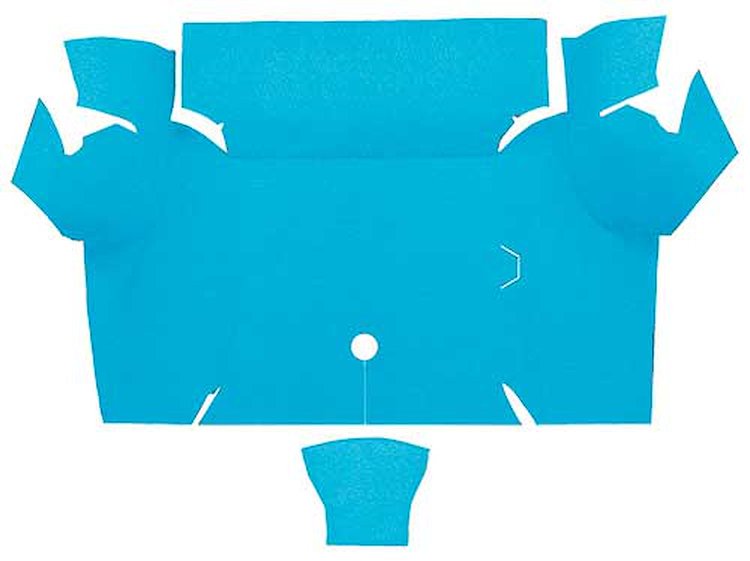 A4077A31 Nylon Loop Trunk Floor Carpet 1967-68 Mustang Coupe; Light Blue
