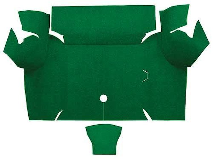 A4077A39 Nylon Loop Trunk Floor Carpet 1967-68 Mustang Coupe; Green