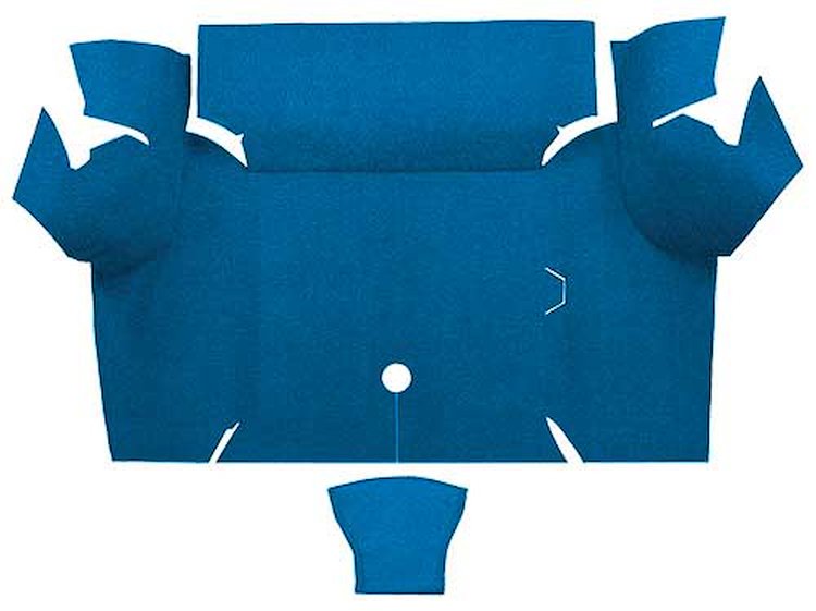 A4077A41 Nylon Loop Trunk Floor Carpet 1967-68 Mustang Coupe; Medium Blue