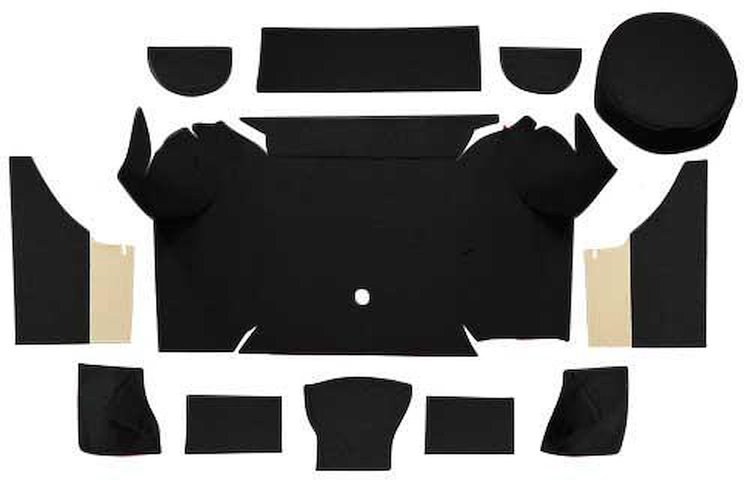 A4079A01 Nylon Loop Trunk Carpet Set With Boards for 1967-68 Mustang Convertible