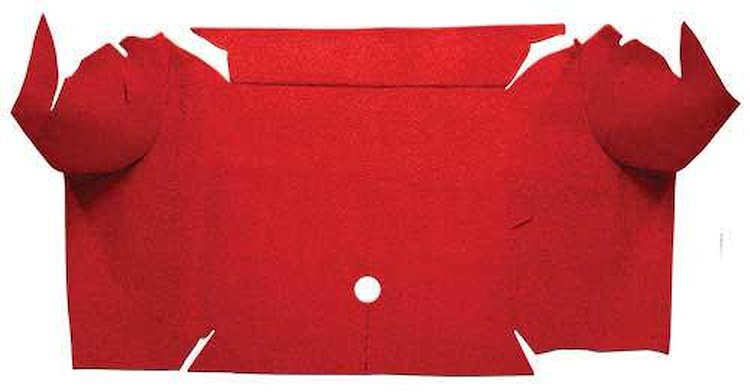 A4081A02 Nylon Loop Trunk Floor Carpet 1967-68 Mustang Convertible; Red