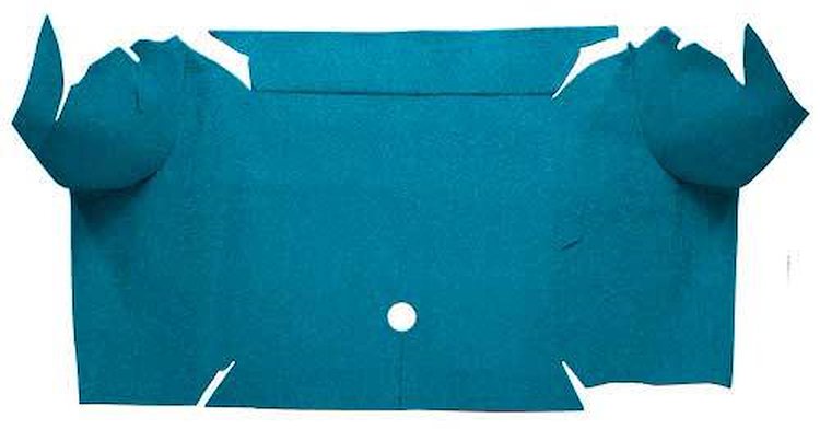 A4081A06 Nylon Loop Trunk Floor Carpet 1967-68 Mustang Convertible; Aqua