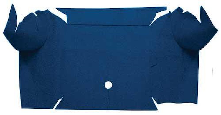 A4081A12 Nylon Loop Trunk Floor Carpet 1967-68 Mustang Convertible; Dark Blue