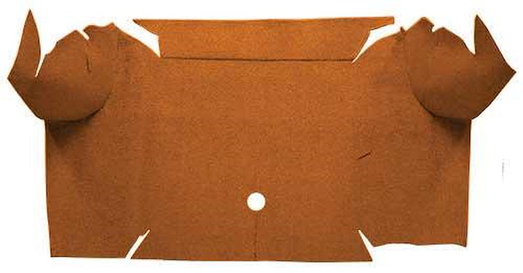 A4081A24 Nylon Loop Trunk Floor Carpet 1967-68 Mustang Convertible; Saddle