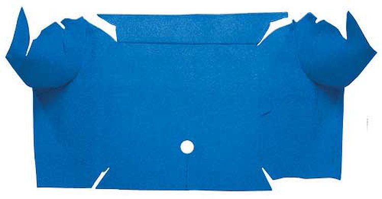 A4081A41 Nylon Loop Trunk Floor Carpet 1967-68 Mustang Convertible; Medium Blue