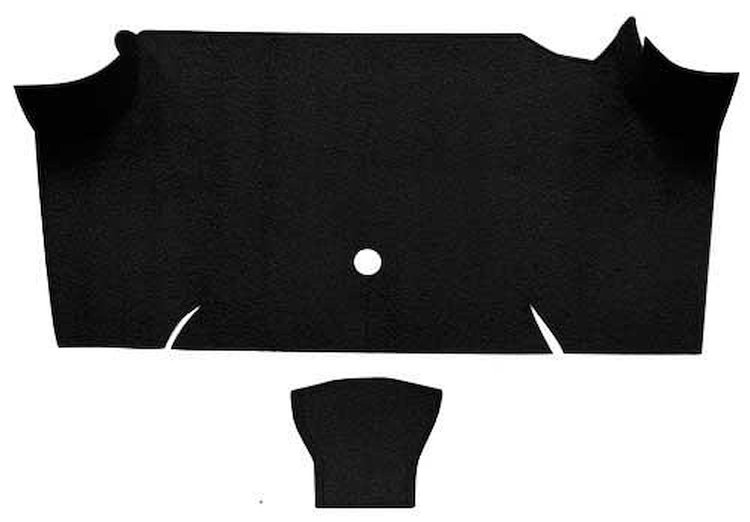 A4085A01 Nylon Loop Trunk Floor Carpet 1967-68 Mustang Fastback; Black