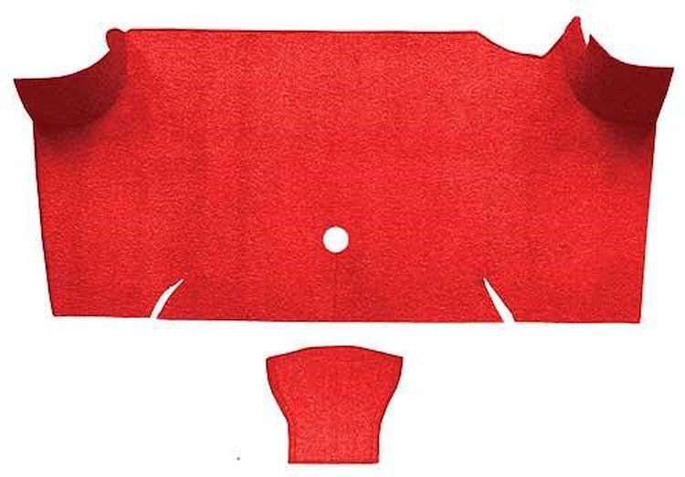 A4085A02 Nylon Loop Trunk Floor Carpet 1967-68 Mustang Fastback; Red