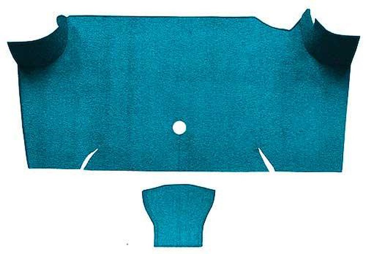 A4085A06 Nylon Loop Trunk Floor Carpet 1967-68 Mustang Fastback; Aqua