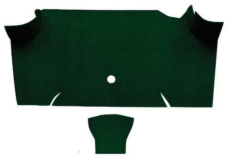 A4085A13 Nylon Loop Trunk Floor Carpet 1967-68 Mustang Fastback; Dark Green