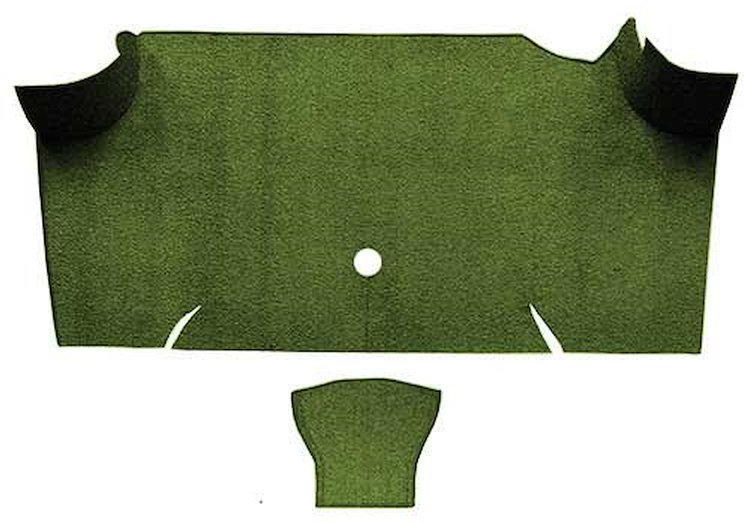A4085A19 Nylon Loop Trunk Floor Carpet 1967-68 Mustang Fastback; Moss Green