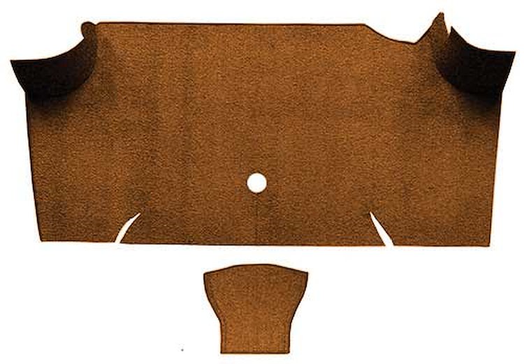 A4085A24 Nylon Loop Trunk Floor Carpet 1967-68 Mustang Fastback; Saddle