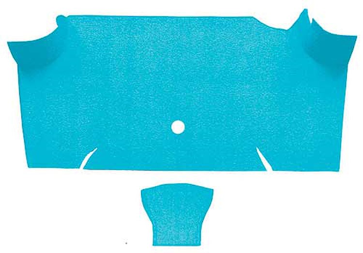 A4085A31 Loop Trunk Floor Carpet 1967-68 Mustang Fastback Nylon; Light Blue