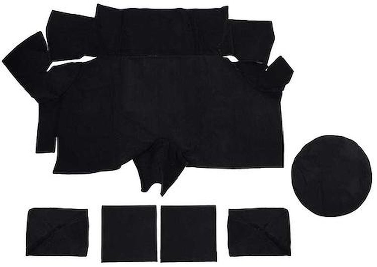 A4087A01 Nylon Loop Trunk Carpet Set With Boards 1969-70 Mustang Fastback; Black