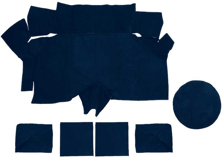 A4087A12 Nylon Loop Trunk Carpet Set With Boards 1969-70 Mustang Fastback; Dark Blue