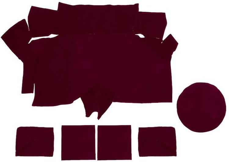 A4087A15 Nylon Loop Trunk Carpet Set With Boards 1969-70 Mustang Fastback; Maroon