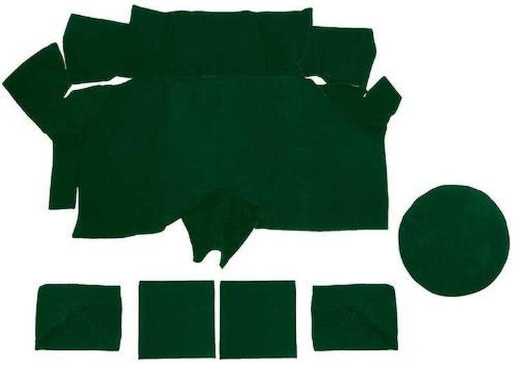 A4087A39 Nylon Loop Trunk Carpet Set With Boards 1969-70 Mustang Fastback; Green