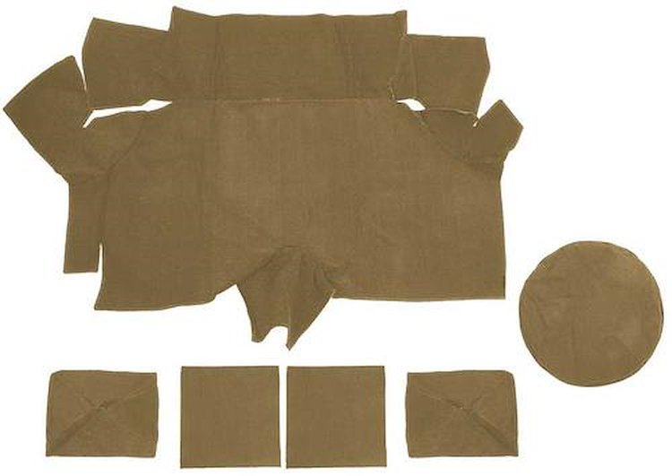 A4087A69 Nylon Loop Trunk Carpet Set With Boards 1969-70 Mustang Fastback; Medium Saddle