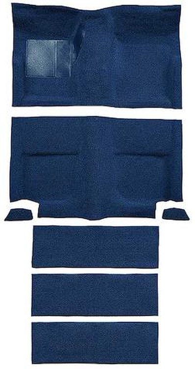 A4099A12 Molded Carpet Set 1965-68 Mustang; Fastback; Nylon Loop; Floor and Fold Down Seat; Dark Blue