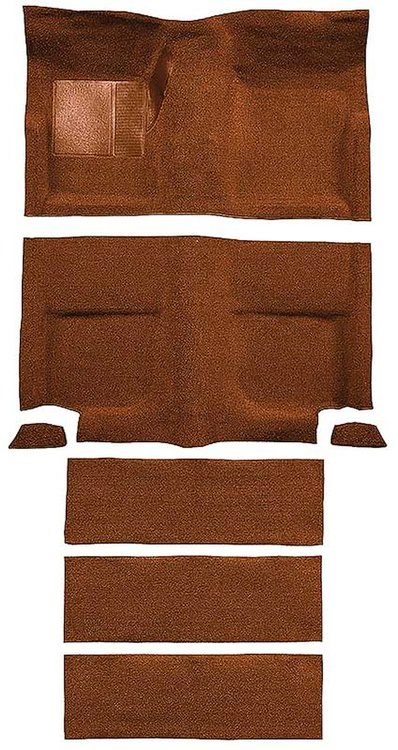 A4099A24 Molded Carpet Set 1965-68 Mustang; Fastback; Nylon Loop; Floor and Fold Down Seat; Saddle
