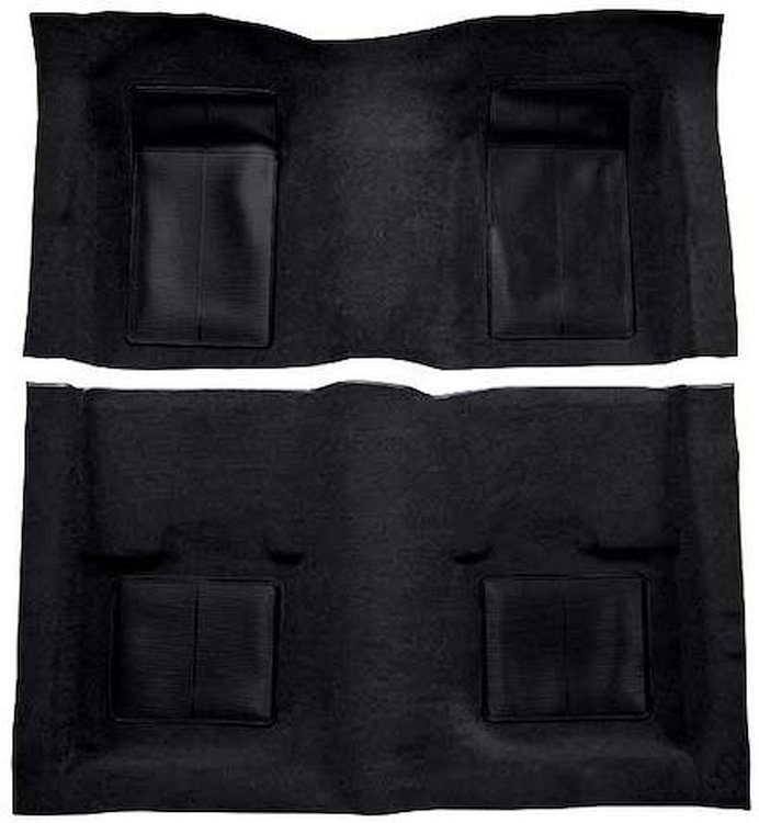 A4101A01 Passenger Area Nylon Loop Floor Carpet 1969 Mustang Mach 1; Black With Black Inserts