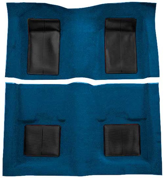 A4101A12 Passenger Area Nylon Loop Floor Carpet 1969 Mustang Mach 1; Dark Blue With Black Inserts