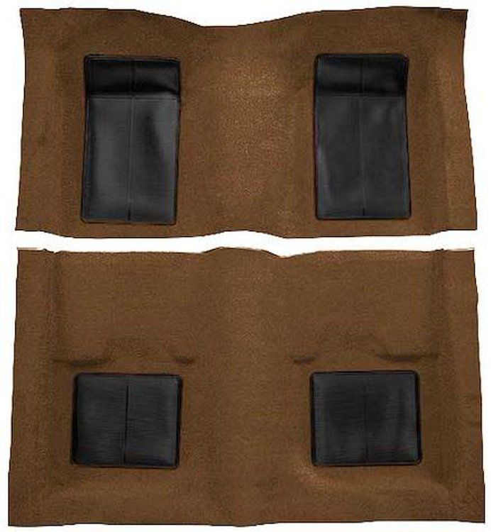 A4101A29 Passenger Area Nylon Loop Floor Carpet 1969 Mustang Mach 1; Ginger With Black Inserts