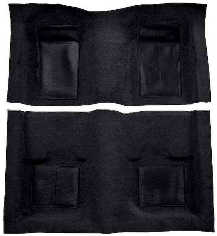 A4101B01 Nylon Loop Floor Carpet With Mass Backing 1969 Mustang Mach 1; Black Carpet/Black Inserts