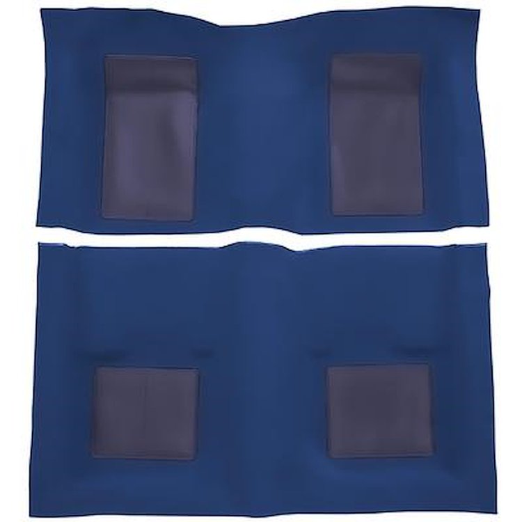 A4105A41 Passenger Area Nylon Loop Carpet Set 1969 Mustang Mach 1; Medium Blue With Medium Blue Inserts