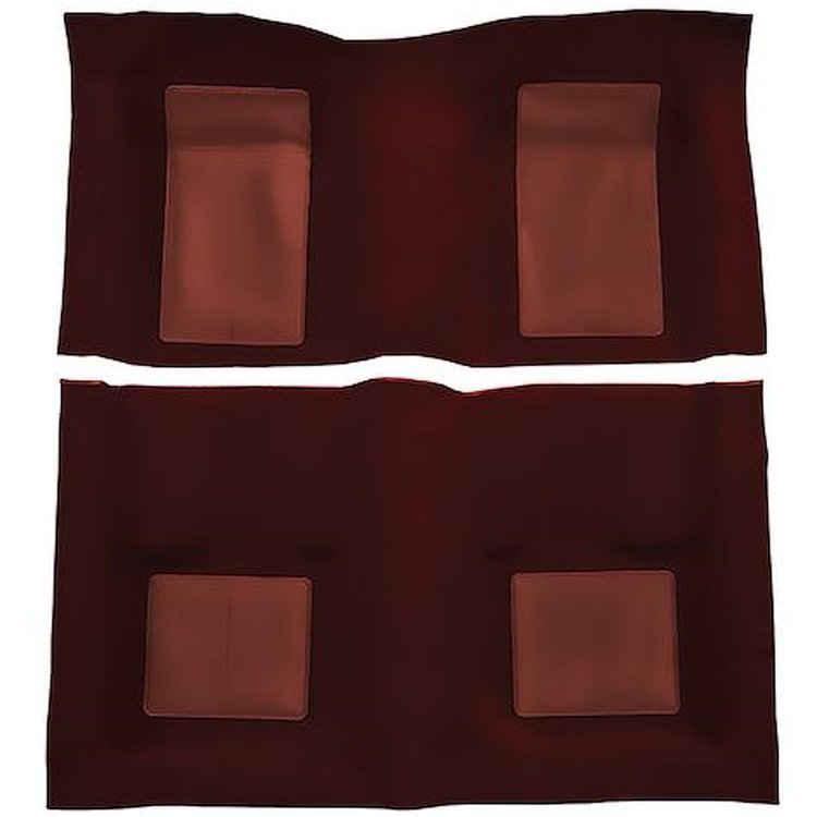 A4105B15 Nylon Loop Floor Carpet With Mass Backing 1969 Mustang Mach 1; Maroon/Maroon Inserts