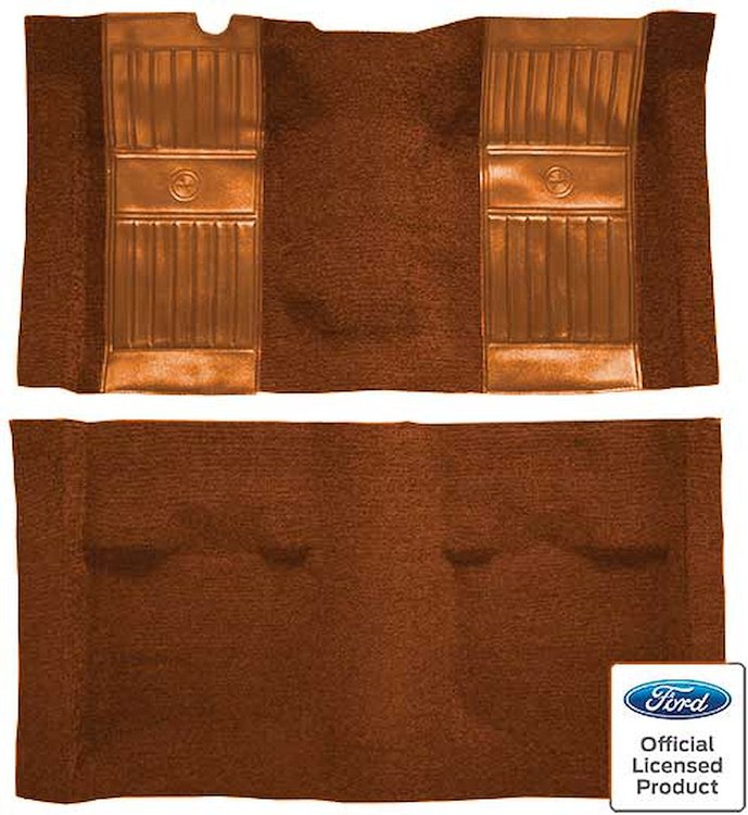 A4105B29 Nylon Loop Floor Carpet With Mass Backing 1969 Mustang Mach 1; Ginger/Ginger Inserts