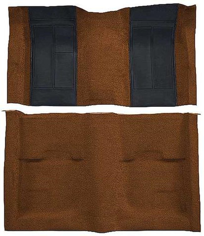 A4107A29 Passenger Area Nylon Loop Carpet Set 1970 Mustang Mach 1; Ginger Carpet With Black Inserts