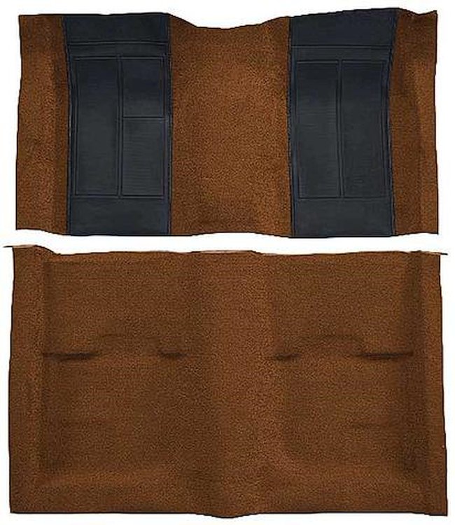 A4107B29 Nylon Loop Floor Carpet With Mass Backing 1970 Mustang Mach 1; Ginger/Black Inserts