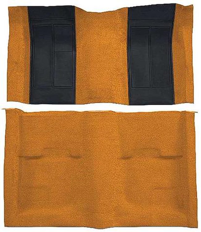 A4107B69 Nylon Loop Floor Carpet With Mass Backing 1970 Mustang Mach 1; Medium Saddle/Black Inserts