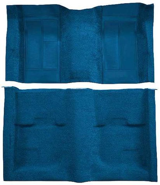 A4113A41 Passenger Area Nylon Loop Floor Carpet Set 1970 Mustang Mach 1; Medium Blue/Medium Blue Inserts
