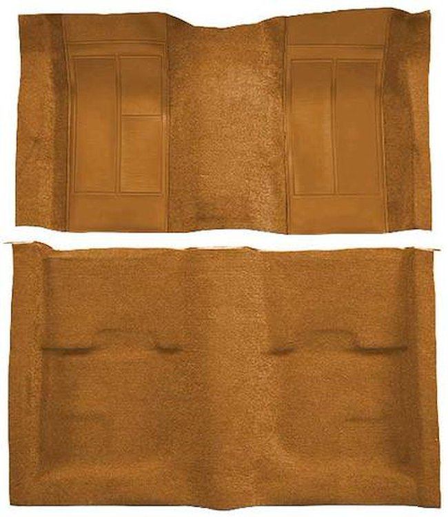 A4113A69 Passenger Area Nylon Loop Floor Carpet Set 1970 Mustang Mach 1; Medium Saddle/Medium Saddle Inserts